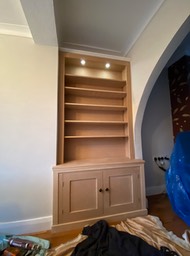 Classic alcove unit ready to paint with lighting