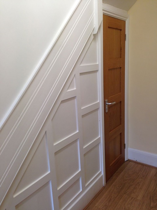 Halway Sindles and Wood Panels or Wainscoting